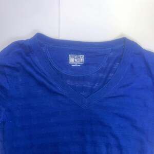 Converse One Star Women's Blue Long Sleeve V-Neck T-Shirt Size S